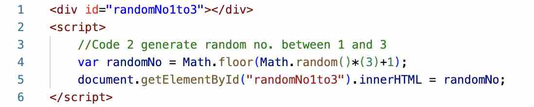 Generate Random Number between 1 and 3 using JavaScript